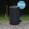 A black water weight bag for a tent or gazebo, with dimensions and capacity indicated. Produktbild-Vorschau