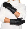 Damen Handschuhe Fäustlinge aus Lammfell Patchwork Produktbild-Vorschau 3