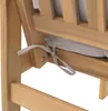 Close-up of a wooden chair with a gray cushion tied with a ribbon. Voir les images du produit