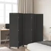 vidaXL 5-częściowy parawan składany czarny z litego drewna Podgląd zdjęcia produktu 3