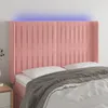 LED Kopfteil Rosa 147x16x118/128 cm Samt Produktbild-Vorschau 2