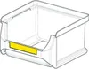 A line drawing of a storage bin with a yellow label on the front. Náhled obrázku produktu