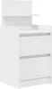 A white bedside table with two drawers and a shelf above. Náhľad obrázku produktu