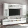 Pensili TV con luci LED 2 pz. Bianco 60x30x40 cm Anteprima dell’immagine prodotto 5