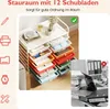 Wózek COSTWAY z 12 szufladami do sztaplowania, wózek z Podgląd zdjęcia produktu 2
