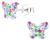 Schmetterling Ohrstecker bunt: Kinder Ohrringe Silber 925 Produktbild-Vorschau 1