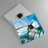 Wanduhr - Quadrat - Glasuhr - Surfen Surfer Ozean Welle - Produktbild-Vorschau 2