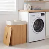 Wiltec Wäschebox 105 L natur Wäschekorb mit Deckel aus Produktbild-Vorschau 2