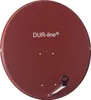A red satellite dish is shown against a white background. Produktbild-Vorschau