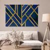 MuchoWow® Wandteppich Wandbehang Gold - Blau - Muster Produktbild-Vorschau 5