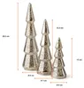 LED-glazen kerstboom, set van 3, zilver, op batterijen, met Productafbeelding-voorbeeld 2