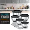 Arendo set di 5 insalatiere in acciaio inox con coperchio, Anteprima dell’immagine prodotto 5