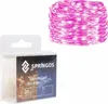 A product shot showing the packaging of LED string lights and a coiled bundle of the lights themselves. Voir les images du produit
