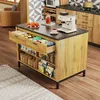 Merax Kücheninsel Landhausstil mit 2 Schubladen, Sideboard Produktbild-Vorschau 2
