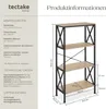 Product information for a tectake home shelf unit, showing dimensions and technical data. Náhled obrázku produktu