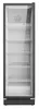 An empty, tall, glass-fronted refrigerator with multiple shelves, shown from the front. Produktbild-Vorschau