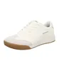 A white SKECHERS sneaker with a tan sole is shown against a white background. Produktbild-Vorschau