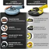 Comparison of a new and an old model of a grinder dust shroud, highlighting features of the new model. Voir les images du produit