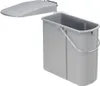 A gray trash can with its lid open, shown against a white background. Produktbild-Vorschau