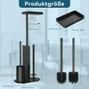 Edelstahl Klopapierhalter Stehend mit Klobürste - mit WC Produktbild-Vorschau 2