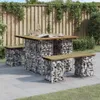 Gartentisch aus Gabionen 100x102x72 cm Kiefernholz Produktbild-Vorschau 2