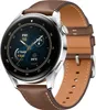 A close-up studio shot of a HUAWEI Watch 3 smartwatch with a brown leather strap. Anteprima dell’immagine prodotto