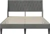 vidaXL Cadre de lit avec tête de lit gris foncé 160 x 200 Voir les images du produit 4