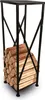 A black metal firewood rack filled with logs, presented on a white background. Produktbild-Vorschau