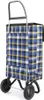 A shopping trolley with a blue, yellow, and white plaid pattern. Podgląd zdjęcia produktu