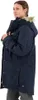 A woman wearing a dark blue parka jacket. Podgląd zdjęcia produktu