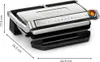 A close-up, angled view of a silver and black electric grill on a white background. Produktbild-Vorschau