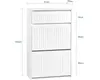 A white shoe cabinet with dimensions indicated. Anteprima dell’immagine prodotto