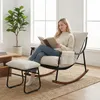 Fauteuil à bascule avec repose-pieds, accoudoirs, bois, Voir les images du produit 4