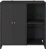 vidaXL Skriňa s policou čierna 100 x 36 x 102 cm ratan Náhľad obrázku produktu 4