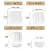 Diagrams showing the dimensions and capacities of different pieces of tableware. Náhled obrázku produktu