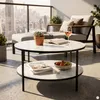 SalesFever Couchtisch rund | mit 2 Ablagen | Glasplatte Produktbild-Vorschau 5