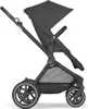 A black Cybex Eos Lux stroller shown from the side against a white background. Voir les images du produit