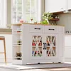 Merax Mobile: isola da cucina da 120 cm con ante in vetro e Anteprima dell’immagine prodotto 4