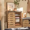 SoBuy Schuhschrank FSB65-N in einer Einbaulösung neben einem Sitzbankmodell im Flur Produktbild-Vorschau
