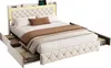 UnboxG Polsterbett -Doppelbett 140x190cm Beige, 4 Produktbild-Vorschau 8