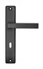 A black door handle set on a white background. Produktbild-Vorschau