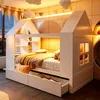 Merax Kinderbett 90x200cm mit Hausförmiges Design, Holzbett Produktbild-Vorschau 2