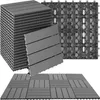 A stack of interlocking deck tiles and a partially assembled section of tiles. Náhled obrázku produktu