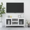 TV-Schrank Weiß 105x35x52 cm Stahl und Glas Produktbild-Vorschau 2
