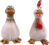 Zaundeko 2er-Set Gans und Huhn 18 + 20 cm Figur Steinzeug Produktbild-Vorschau 2