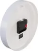 The back of a white analog wall clock is shown, with the clock mechanism and battery compartment visible. Anteprima dell’immagine prodotto