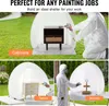 A collage of images showing a portable spray paint booth being used for painting furniture and models outdoors. Náhled obrázku produktu