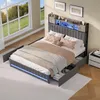 INONEFT Polsterbett 140x200cm mit USB, Bett mit Stauraum Produktbild-Vorschau 2