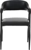 A black upholstered chair with a metal frame, shown from the front against a white background. Náhled obrázku produktu