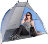 Strandmuschel ENERO CAMP SUN 200x120x120 cm – Grau-Blau – Produktbild-Vorschau 5